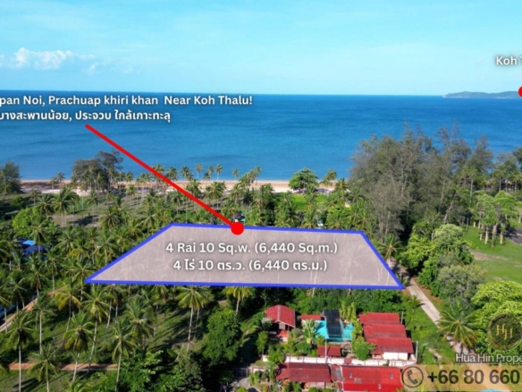SL94560 Beachfront Land for Sale in Bangsaphan Noi, Prachuap Khiri Khan – Near Koh Talu!
