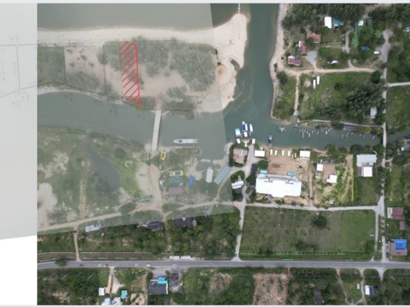 SC94597 A 1-rai plot of land located right by the sea, adjacent to the historic pier of Koh Talu, in Bang Saphan Noi District, Prachuap Khiri Khan.