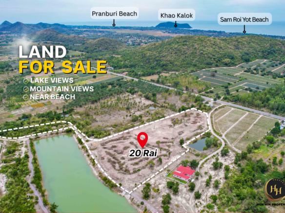 SL94674 20 Rai Land for Sale in Pranburi–Sam Roi Yot | Scenic Mountain Views, Peaceful Location, Close to the Beach (30 km to Hua Hin)