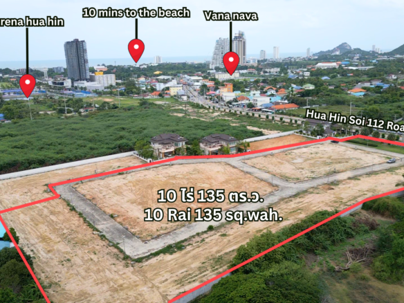 SL94684  Prime Investment Land for Sale in Hua Hin Soi 112 (10 Rai) – Ready to Develop with Underground Utilities